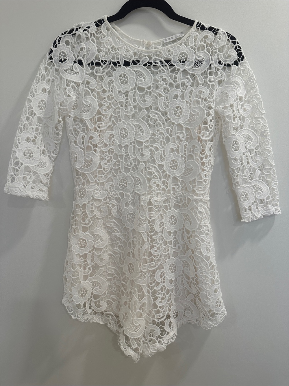 Zara Size S White Floral Lace Romper